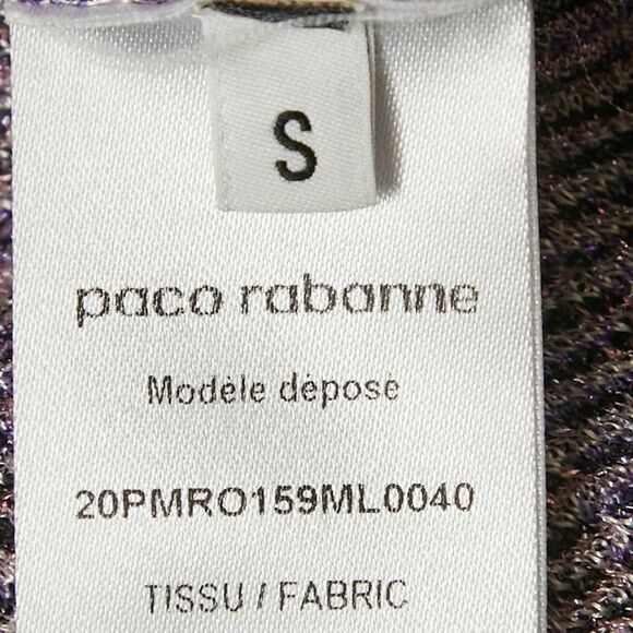 Paco Rabanne Purple Lurex Jacquard Knit Long Dress S - Picture 6 of 7